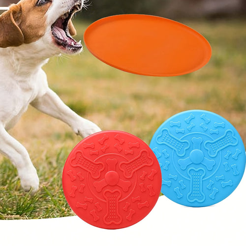 1pc Dog Flying Disc Toy 2in 1 Feeding Training Pet Toy Durable Bite Resistant Floating Soft Flying Disc