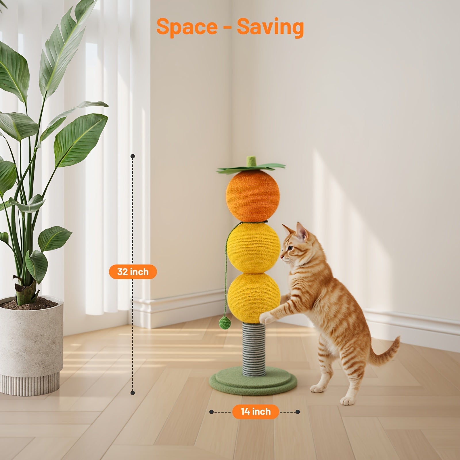 Innovative Candy-Themed Cat Scratching Post Featuring Three Durable Scratch Balls, a Hanging Ball for Diverse Play Options, And a Nature-Inspired Design, Perfect for All Types of Kittens