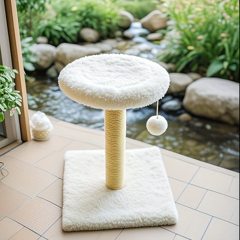 1pc 17.7 Inch Cat Jumping Cat Scratching Column With Sisal Column Durable Cat Interactive Toy Ball Suitable For Indoor Kittens To Play, Exercise, And Grind Their Paws