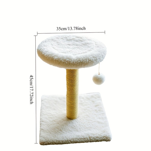 1pc 17.7 Inch Cat Jumping Cat Scratching Column With Sisal Column Durable Cat Interactive Toy Ball Suitable For Indoor Kittens To Play, Exercise, And Grind Their Paws