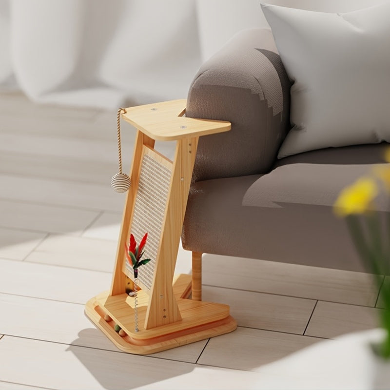 Cat Scratch Board, Cat Scratching Pad, Wall-Mounted Vertical Cat Scratch Board, Indoor Cat Scratch Board Toy with Ball