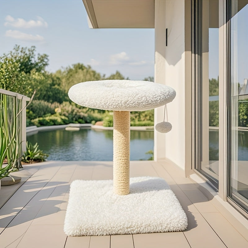 1pc 17.7 Inch Cat Jumping Cat Scratching Column With Sisal Column Durable Cat Interactive Toy Ball Suitable For Indoor Kittens To Play, Exercise, And Grind Their Paws