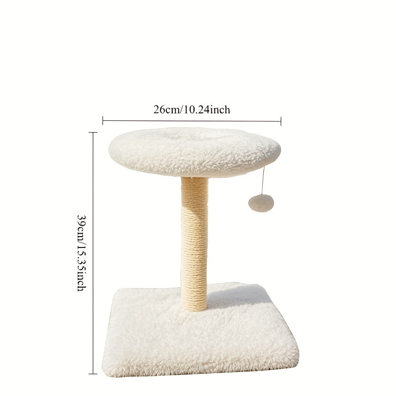 1pc 17.7 Inch Cat Jumping Cat Scratching Column With Sisal Column Durable Cat Interactive Toy Ball Suitable For Indoor Kittens To Play, Exercise, And Grind Their Paws